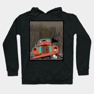 Rusted speedwagon truck, wolf skull and raven Hoodie